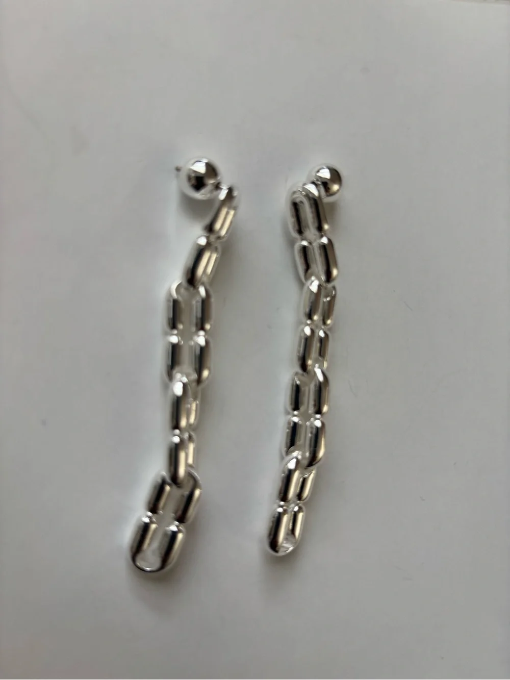 Nwot Jenny bird silver Chain-Link Drop Earring - Picture 2 of 4